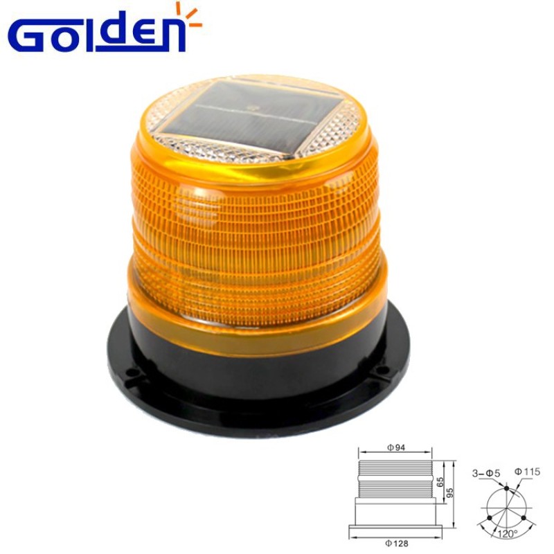 Battery powered road safety led emergency warning traffic cone solar rotating beacon light