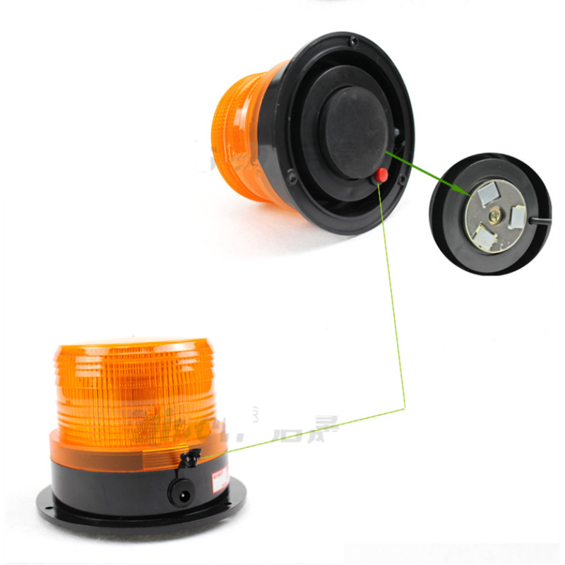 12v amber rotating blinking warning led magnetic battery rechargeable beacon light