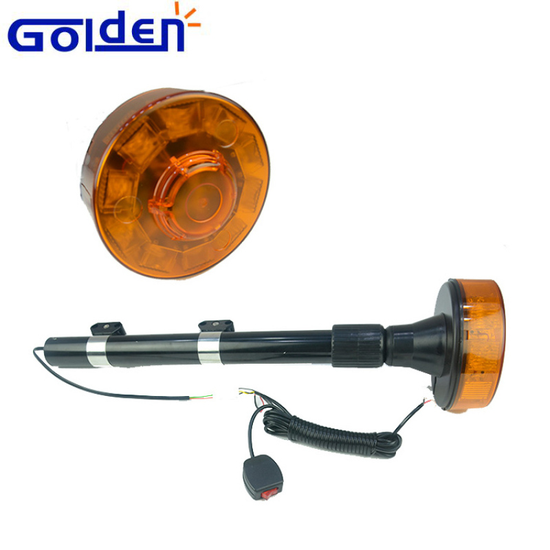 Motorcycle warning light LED amber strobe rotating beacon with pole mount