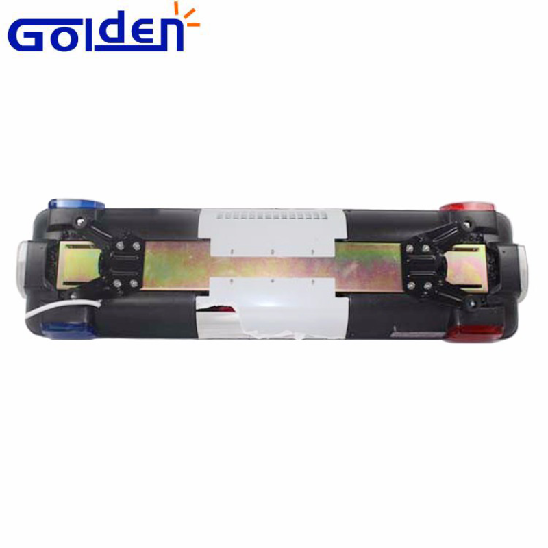 Red and blue halogen police warning lightbar with speaker