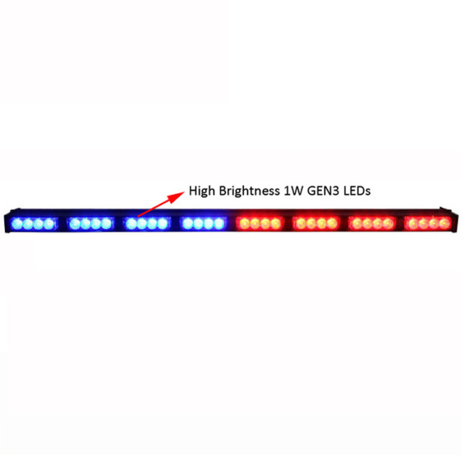 35 pulgadas 32 LED TRAFFIC ADVISOR ARROW STICKS barra de luz direccional de advertencia de policía de doble color