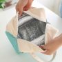 Custom Logo Cotton Cloth Aluminum Foil Tote Insulated Cooler Bag Meal Lunch Bag For Kids