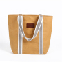 Factory Supply Customized Logo Monochrome Serviceable Kraft Paper Tote Shopping Bag