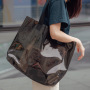 Fashion Custom Handbag Thicken Transparent Colorful PVC Tote Bag Blank Clear Shopping Bag