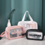 Women Travel Storage Bag Toiletry Organize Waterproof PVC Cosmetic Bag Portable Transparent MakeUp Bag