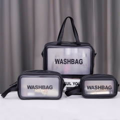 Sac imperméable à l'eau de PVC d'unité centrale Logo fait sur commande clair sac cosmétique de cas de maquillage pour des dames