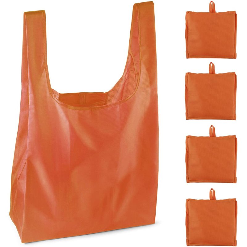 Custom eco recycle nylon foldable grocery tote bag polyester reusable folding shopping bag