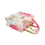 Beautiful flower printing colorful washable eco pvc material gift packing pvc tote bag