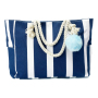 Summer women's custom pocket stripe large canvas handbags beach bag custom canvas tote