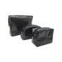 Custom shape size PP woven bag,black transparent makeup zipper bag