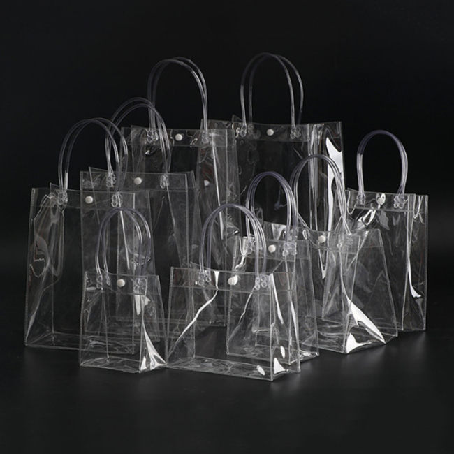 Waterproof Customized Cheap Logo Style Shopping Tote Bag Fashion PVC Bag Transparent