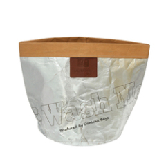 Wholesale modern design korean style easy carry washable kraft paper bag