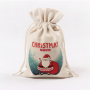 Christmas Drawstring Shopping Custom Printed Canvas Gift Bags