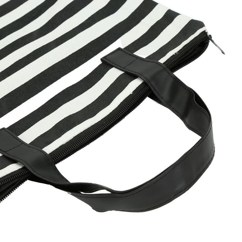 HOT sale many patterns black white stripes two handles shopping cheap promotional cotton bag