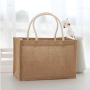 Hote sale Eco Friendly Jute shopping bag OEM Customized logo waterproof lamination linen tote bag