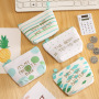 Organic travel cotton canvas cosmetic bag brushes makeup bag with zipper