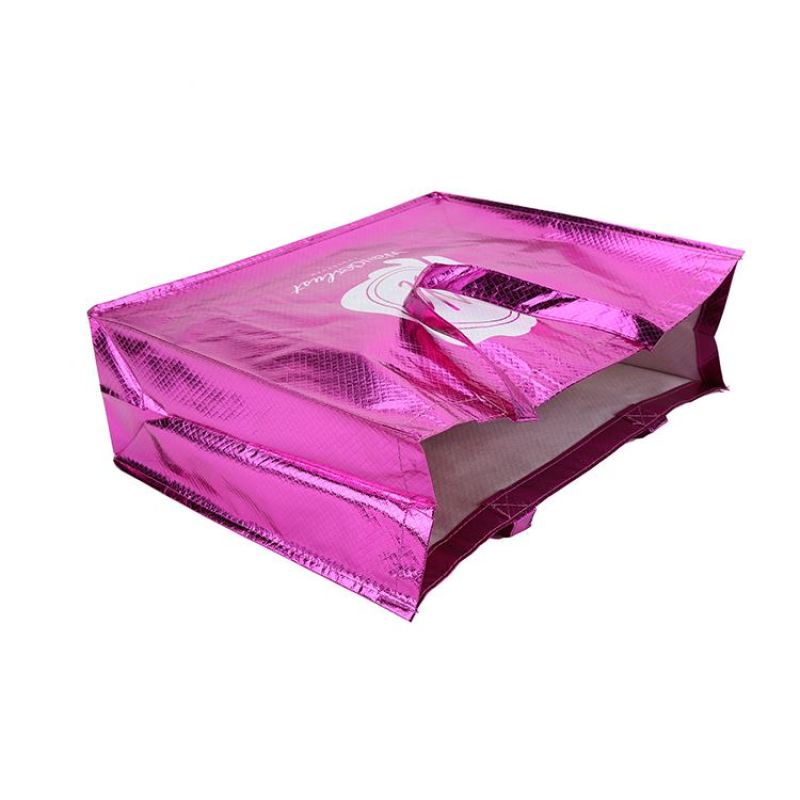Wholesale Newest Sale Bright Purple Color Handle Recyclable Eco Non Woven Bag