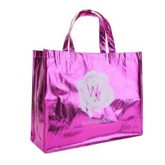 Commerce de gros plus récent vente poignée de couleur pourpre vif Eco recyclable sac non tissé