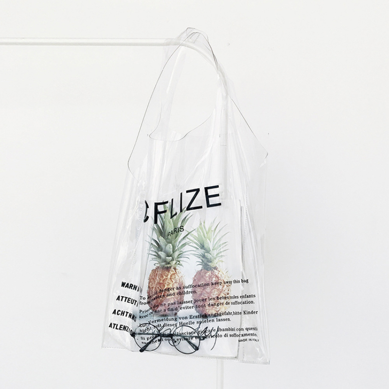 Wholesale Waterproof Transparent Shopping Bag  Shoulder Bag PVC Tote Bag