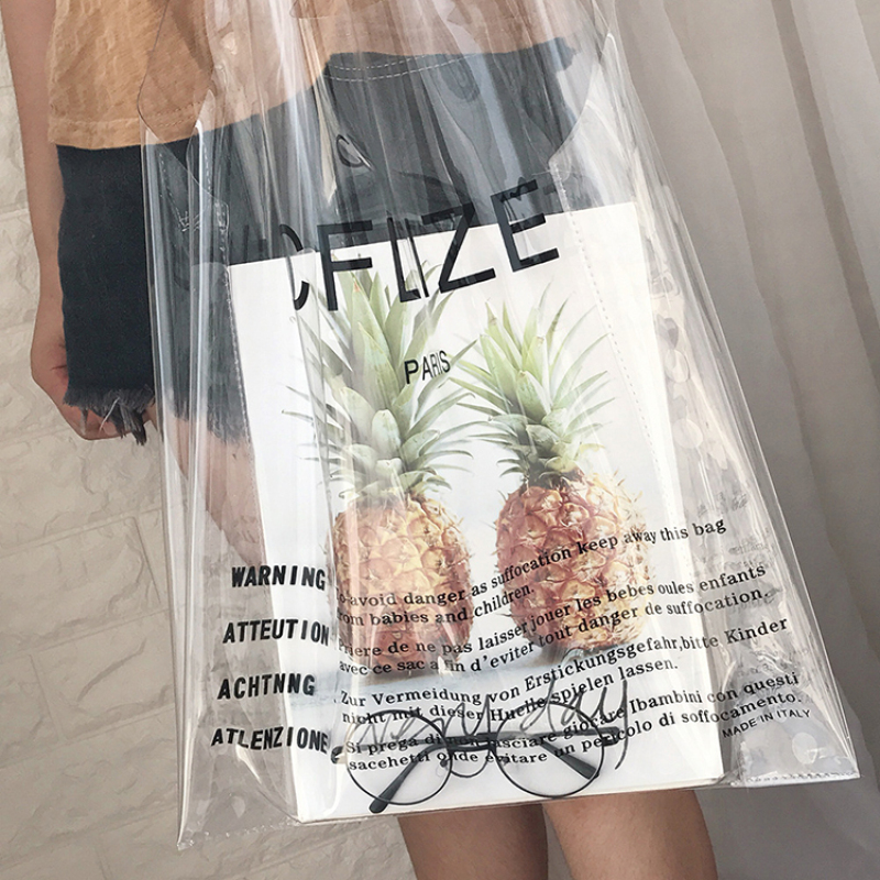 Wholesale Waterproof Transparent Shopping Bag  Shoulder Bag PVC Tote Bag
