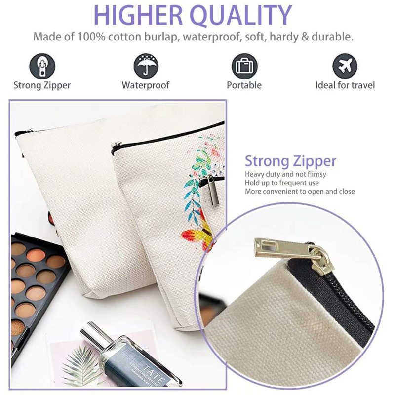 2022 New Popularity Hot Sale Products Eco Friendly Cosmetic Cotton zipper  Bag