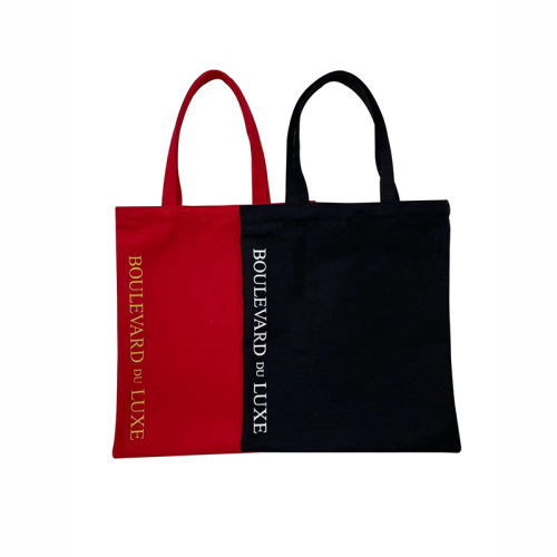 HOT SALE Cotton Tote Bag Custom Logo Color Stitching Canvas Bag Advertising Promotion Shopping Bag with zipper