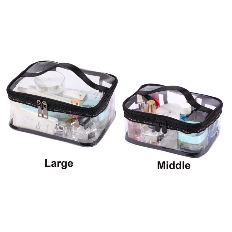 Wholesale Large Capacity Portable Transparent  PVC Translucent Sand Wash Bag Make Up Cosmetic Bag
