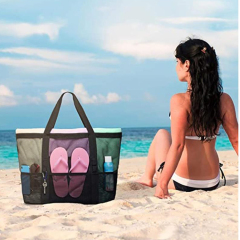 Wholesale Hot Sell Waterproof Tote Foldable Bag Swimming Camping Ice Mesh Beach Bag