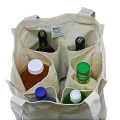 High quality thick 10 oz canvas 6 bottle canvas wine bags