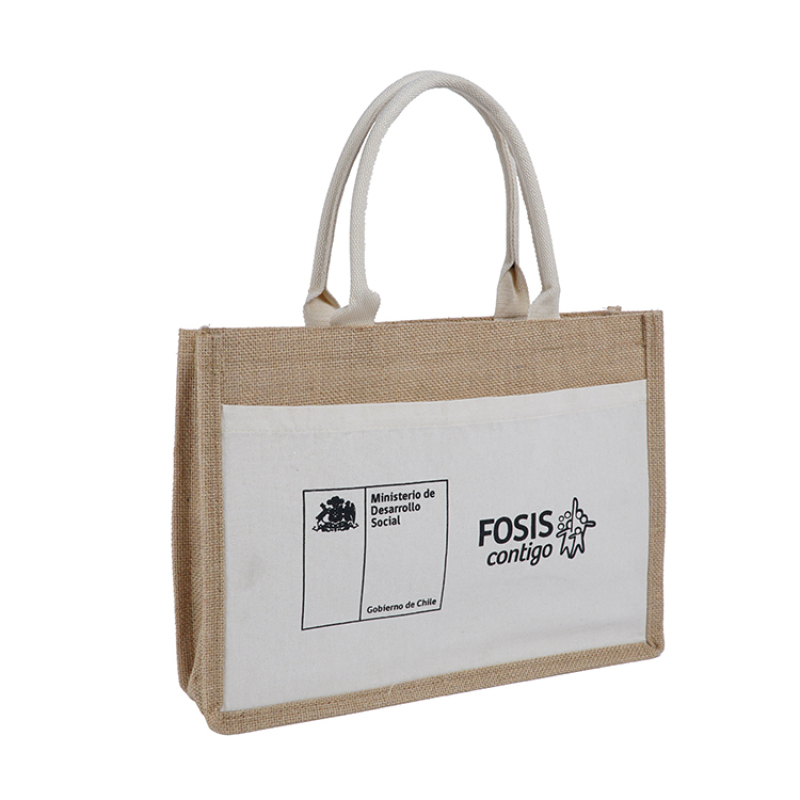 Custom Printed Foldable Carry Burlap Handbag Eco Reusable Shopping Jute Tote Bag