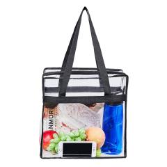 Pvc Tote Shopping Bag Transparent Pvc Clear Women Tote Bag With Zipper