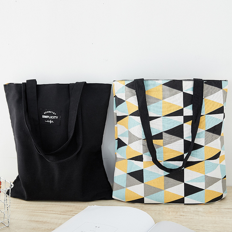 Leaf Pattern Summer Style Customizable Color Canvas Shopping Portable Shoulder Bag