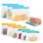 BPA FREE Eco friendly Zipper Leakproof Freezer Bag Washable Reusable PEVA Sandwich Snacks Ziplock Storage Bags