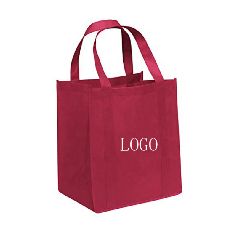 Cheap price red printing non woven bag with nylon woven tote