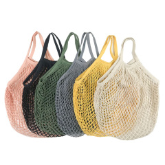 Large Reusable Eco 100% Cotton Mesh Totes Shopping Bags Foldable Vegetables Mesh Shopping Bags