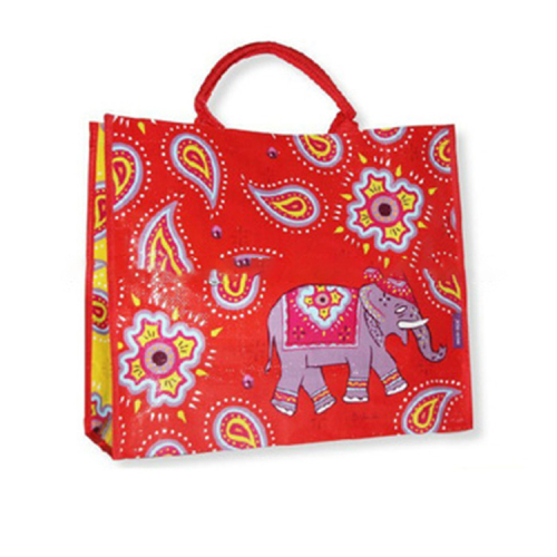 Wholesale Red Customized PP Woven Bag Large Capacity Laminated Woven Tote Bag