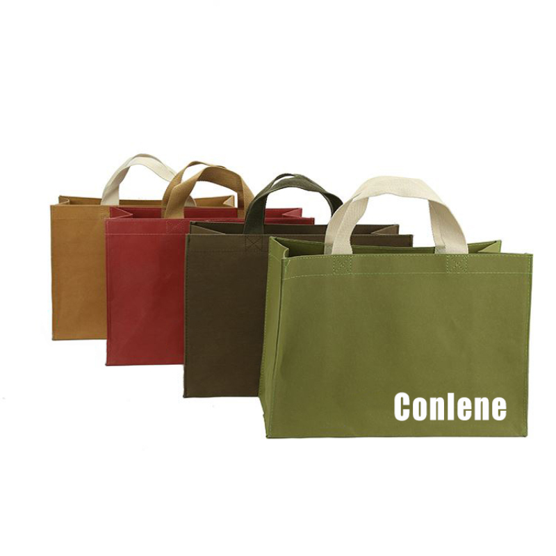 Top Quality Plain Foldable Softcolor Customized Logo Printed Shopping Paper Bag with Handles