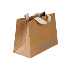 Custom Logo Printed Cheap Eco Recycle Take Away Food Packaging Brown Kraft Paper Bag With Handles