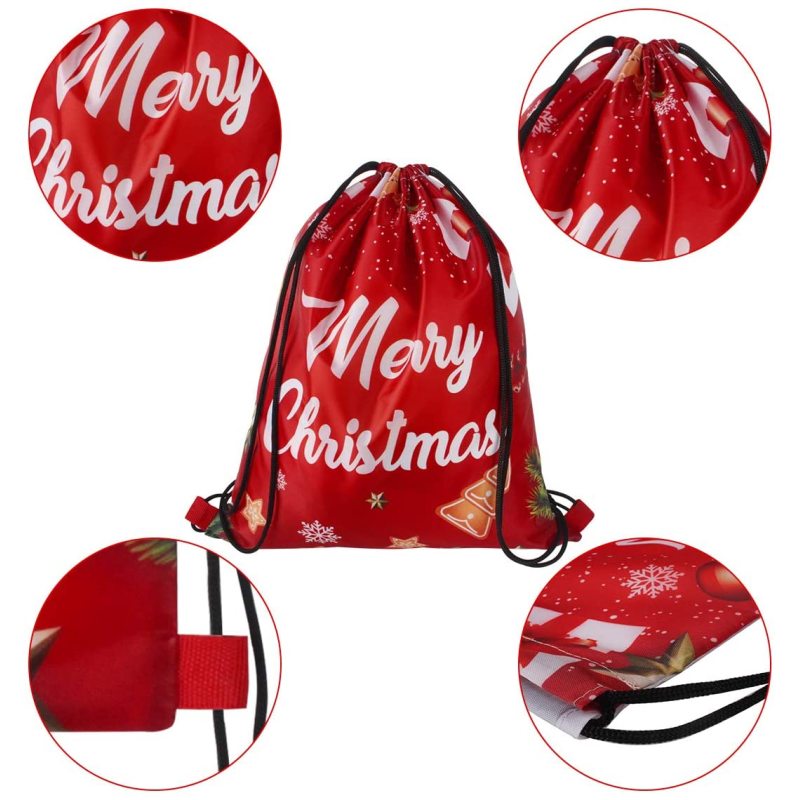 Christmas design custom promotional sports bags recycled waterproof polyester drawstring bag with logo