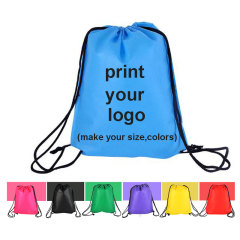 Small MOQ cheap price custom logo printing your design non woven drawstring backpack bag