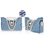 Custom Logo Cotton Canvas Lady Rope Handle Tote Beach Bag with Printed Logo