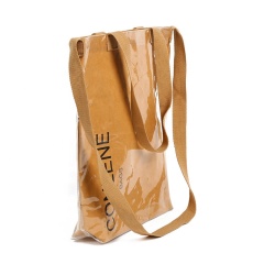 Factory New Design Pvc Outer Layer Waterproof Storage Cotton Band Kraft Paper Shopping Bag