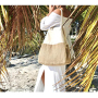 Large Shopping Woven Beach Bag Canvas and Jute Bohemian Hand Bag Summer Shoulder Bag