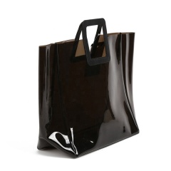 Wholesale Large Capacity Custom Logo Plastic Transparent Handbag Carry Pvc Shopping Bag