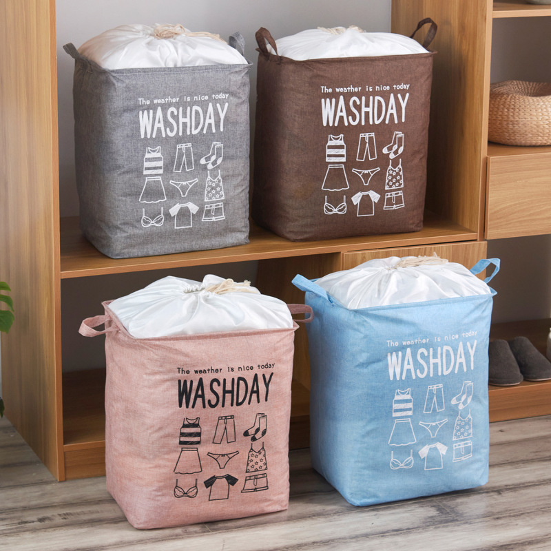 New Arrival Laundry Basket Waterproof Portable Folding Collapsible Bathroom Bag Biodegradable Large Laundry Wash Bag