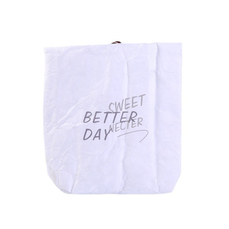 Custom Foil Lined Biodegradable Leakproof paper Lunch Food Bag Washable Insulated Tyvek Kraft Paper Thermal Cooler Lunch Bag