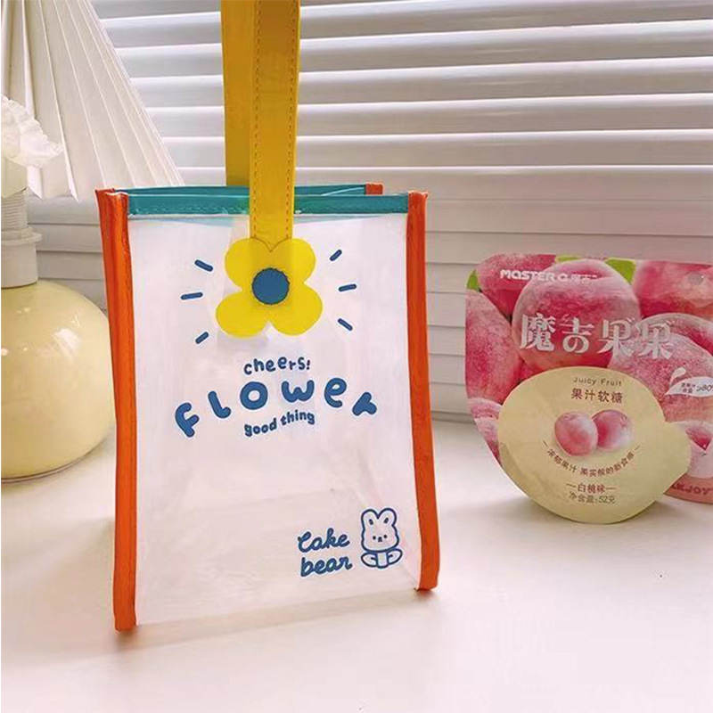 Hot selling carton customized printing Candy Colored transparent clear PVC jelly beach Tote bag handbags