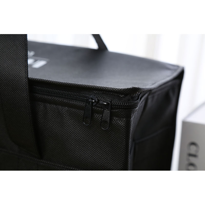 Eco friendly recyclable non woven insulated lunch aluminum waterproof cooler bag with zipper