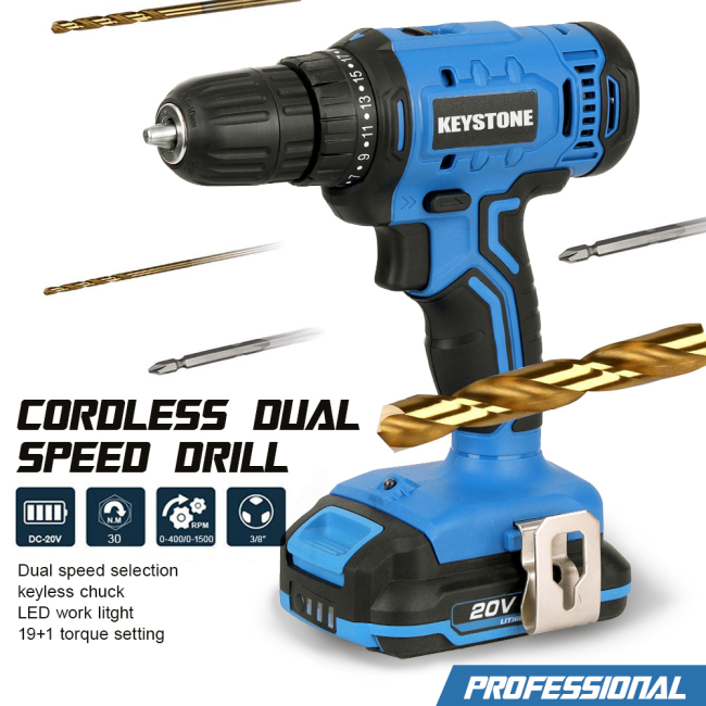 PRO 95606-1/95606-2 20V Cordless Brushed 3/8 In. Dual Speed Drill (Bare Tool)
