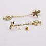 2021 Fashion Micro Insert Zirconia Design Charm Gold Brass Jewelry Star Moon Hoop Earrings for Women and Girl
